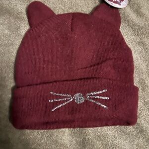 Maroon cat hat
